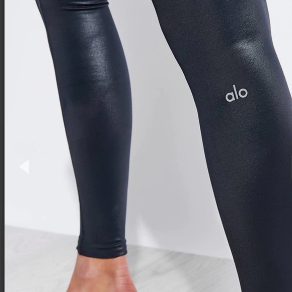 Alo Yoga High-Waist Shine Legging in Anthracite Shine nwot - Picture 3 of 8